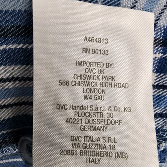 Joan Rivers Womens Celestial Plaid Flannel Shirt XL Star Print Chambray A464813 - Picture 11 of 11